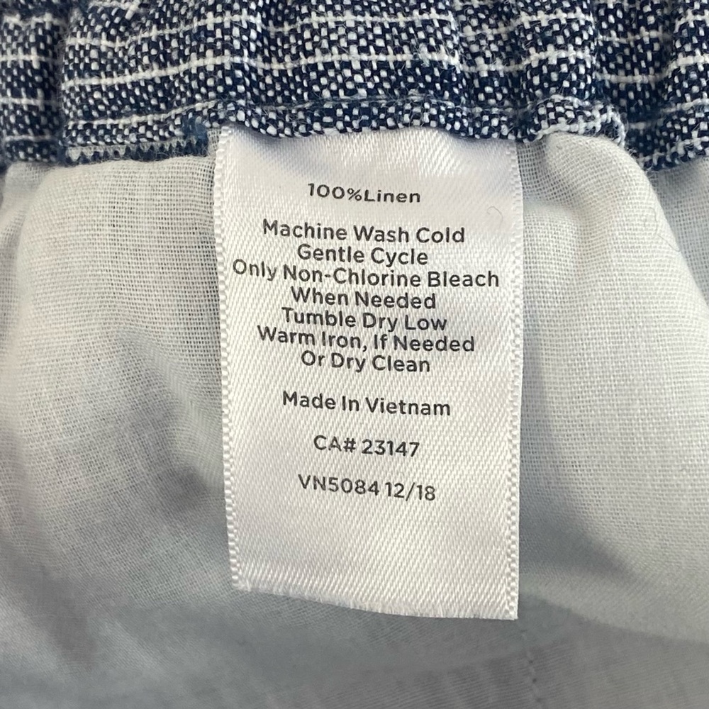 NWT Talbot's Women's Washed Linen Wide Leg Pants Striped Blue White Size 10P - Picture 8 of 10